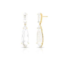 Imagem do produto Brinco Longo Duas Gotas Pendente Invertida Folheado a Ouro 18K