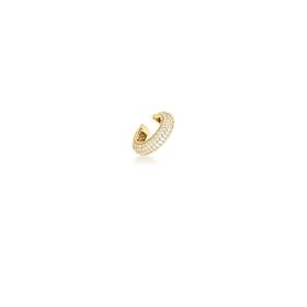 Imagem do produto Brinco Piercing Encaixe Curvo Abaluado Cravejado Folheado a Ouro 18K