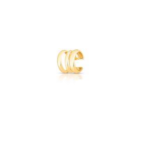 Imagem do produto Brinco Piercing Encaixe Liso 3 Colunas Vazado Folheado a Ouro 18K