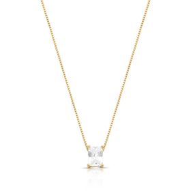 Imagem do produto Colar Cristal Zircônia Retangular 4 Garras Folheado a Ouro 18K