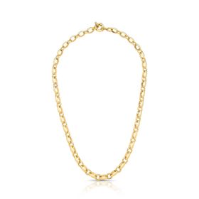 Imagem do produto Colar de Elos Ovais Lisos Intercalados Folheado a Ouro 18K