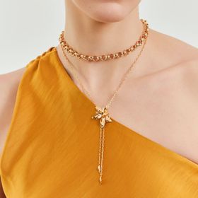 Imagem do produto Colar Elos Argolas Lisos Intercalado Folheado a Ouro 18K