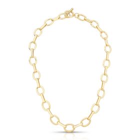 Imagem do produto Colar Elos Ovais e Retangular Intercalado Liso Folheado a Ouro 18K