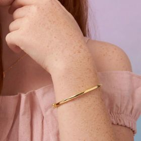 Imagem do produto Pulseira Bracelete KIDS Liso Fio Quadrado Folheado a Ouro 18K