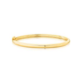 Imagem do produto Pulseira Bracelete Liso Abaluado Oval 4MM Folheado a Ouro 18K
