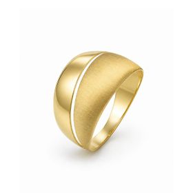 Imagem do produto Anel Aro Abaluado Liso e Fosco com Filete Vazado em Ouro 18K