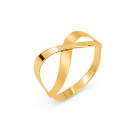 Imagem do produto Anel Aro Cruzado Liso e Fosco em Ouro 18K