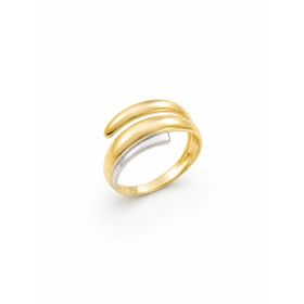 Imagem do produto Anel Aro Duplo Aberto Liso Detalhes Ouro Branco em Ouro 18K