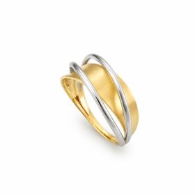 Imagem do produto Anel Aro Fosco com Duas Linhas Lisas de Ouro Branco em Ouro 18K