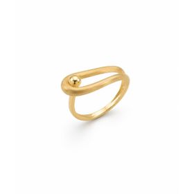 Imagem do produto Anel Aro Fosco Cruzado com Esfera em Ouro 18K