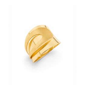 Imagem do produto Anel Aro Vazado Liso com Detalhes Fosco em Ouro 18K