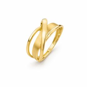 Imagem do produto Anel de 3 Aros Transpassados Fosco e Liso em Ouro 18K