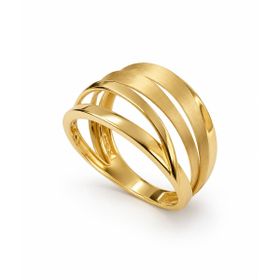 Imagem do produto Anel Fitas Curvas Vazadas Fosco e Liso em Ouro 18K