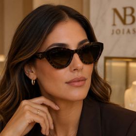 Imagem do produto Óculos Solar Prada Cat-Eye Oval Havana Acetato