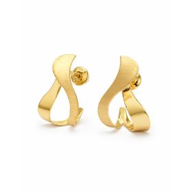 Imagem do produto Brinco Ondas Orgânicas Liso e Fosco em Ouro 18K