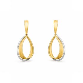 Imagem do produto Brinco Gota Fosca Pendente com Fileira de Ouro Branco em Ouro 18K
