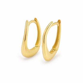 Imagem do produto Brinco Argola de Click V Fosco em Ouro 18K