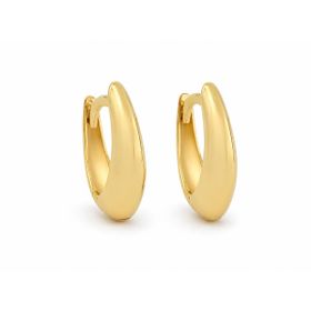 Imagem do produto Brinco Argola de Click Liso Orgânico Abaluado em Ouro 18K