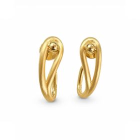 Imagem do produto Brinco com Fecho de Esfera Estilo Vírgula Fosco em Ouro 18K