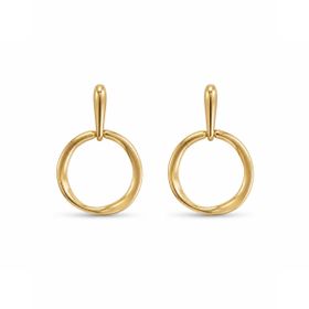 Imagem do produto Brinco Base Palito com Argola Torcida Fosca em Ouro 18K