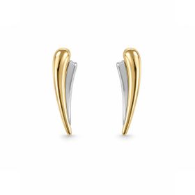 Imagem do produto Brinco Ear Cuff Duas Garras Liso com Ouro Branco e Ouro 18K