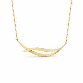 Imagem do produto Colar com FIletes Ondulados Fosco e Liso em Ouro 18K