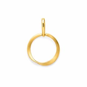 Imagem do produto Pingente Círculo Vazado Torcido Fosco com Base Lisa em Ouro 18K
