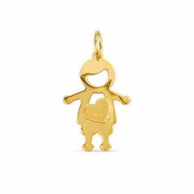 Imagem do produto Pingente Menino Fosco com Coração em Ouro 18K