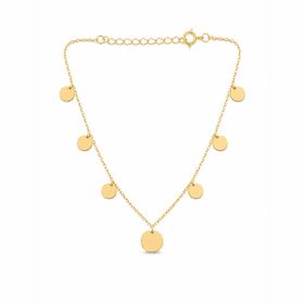 Imagem do produto Pulseira 7 Medalhas Redondas Liso em Ouro 18K