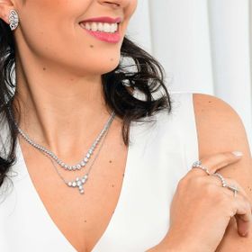 Imagem do produto Colar Riviera Crescente Moissanites 15CT em Prata 925