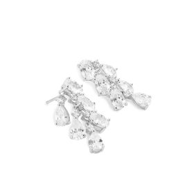 Imagem do produto Brinco Cascata de Franja de Gotas Zirconia em Prata 925