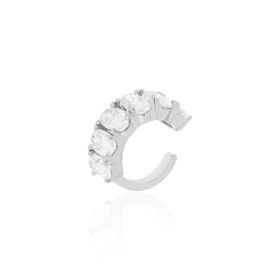 Imagem do produto Brinco Piercing Moissanite 6 Pedras Ovais 3X5MM em Prata 925