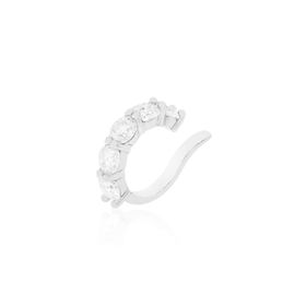 Imagem do produto Brinco Piercing Moissanite de Pressão com Cinco Pedras 3.5MM em Prata 925