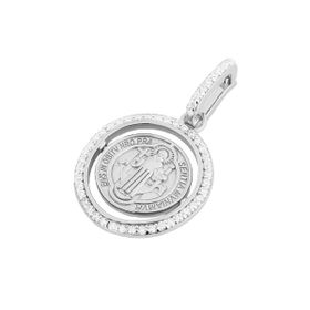 Imagem do produto Pingente da Medalha de São Bento com Borda Cravejada em Prata 925