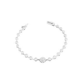 Imagem do produto Pulseira Riviera Fio Paca com Moissanites Ponto de Luz 3MM e Pavê Central em Prata 925