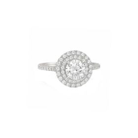 Imagem do produto Anel com Moissanite 7MM Central e Cravação Dupla na Volta e no Aro em Prata 925