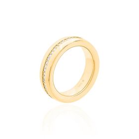 Imagem do produto Anel Moissanite Aliança Inteira com uma Fileira Cravejada 1MM em Prata 925 Folheado a Ouro 18K