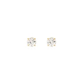 Imagem do produto Brinco Moissanite Solitário Ponto de Luz 5MM em Prata 925 Folheado a Ouro 18K
