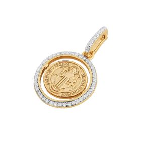 Imagem do produto Pingente da Medalha de São Bento com Borda Cravejada em Prata 925 Folheado a Ouro 18K