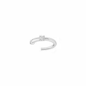 Imagem do produto Brinco Piercing Liso com Ponto de Luz Solitário Zircônia em Prata 925