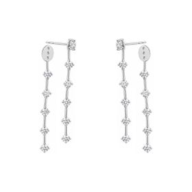 Imagem do produto Brinco Pontos de Luz 2,5MM Moissanite Pendentes Fio Faca em Prata 925