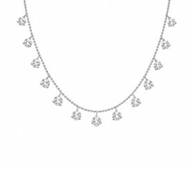 Imagem do produto Colar Gargantilha Choker com Moissanites  Pontos de Luz 3MM Pendentes em Prata 925