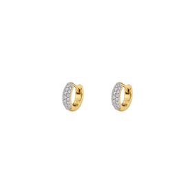 Imagem do produto Brinco Argola de Click com Pavê de Moissanite em Prata 925 Folheado a Ouro 18K