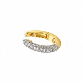 Imagem do produto Brinco Piercing de Pressão com Cravação de Moissanites 1MM em Prata 925 Folheado a Ouro 18K