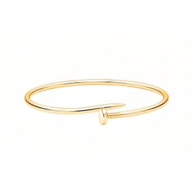 Imagem do produto Pulseira Bracelete Rígido de Prego Liso em Prata 925 Folheado a Ouro 18K