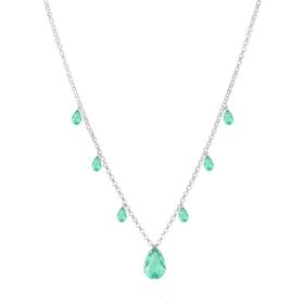 Imagem do produto Colar Greenie com Cristais Paraíba Gotas Pendentes Prata 925