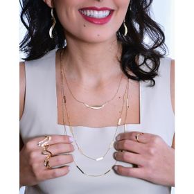 Imagem do produto Colar com FIletes Ondulados Fosco e Liso em Ouro 18K