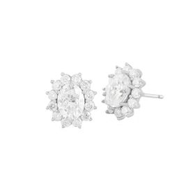 Imagem do produto Brinco Moissanite 6X8 Oval com Cravação Princesa em Prata 925
