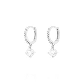 Imagem do produto Brinco Moissanite Argola de Click Cravejado com Ponto de Luz Pendente 5MM em Prata 925