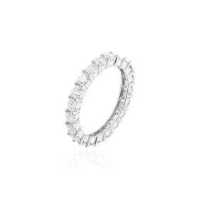 Imagem do produto Anel Moissanite Aparador Aliança com Pedras 3MM em Prata 925